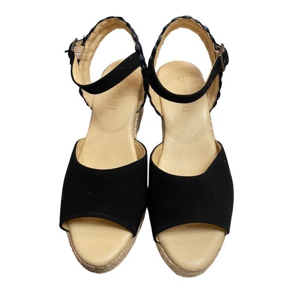 CORDANI Eva Women's Black Suede Espadrille Wedge Sandals 39 8.5 - Picture 4 of 6